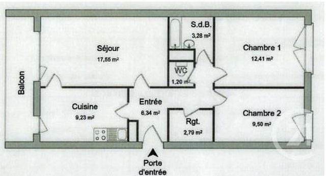 Appartement F3 à vendre - 3 pièces - 62.3 m2 - MONTPELLIER - 34 - LANGUEDOC-ROUSSILLON - Century 21 Granié Immobilier