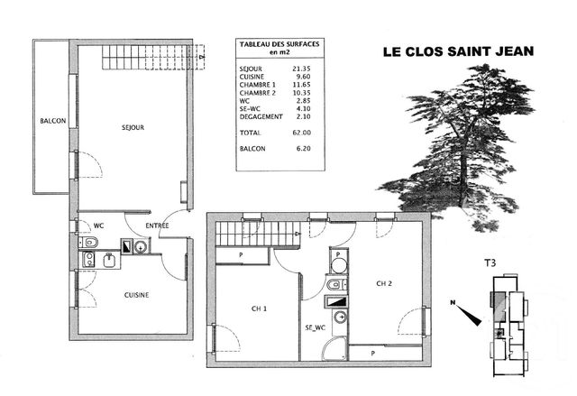 Appartement F3 à vendre - 3 pièces - 61.5 m2 - MONTPELLIER - 34 - LANGUEDOC-ROUSSILLON - Century 21 Granié Immobilier