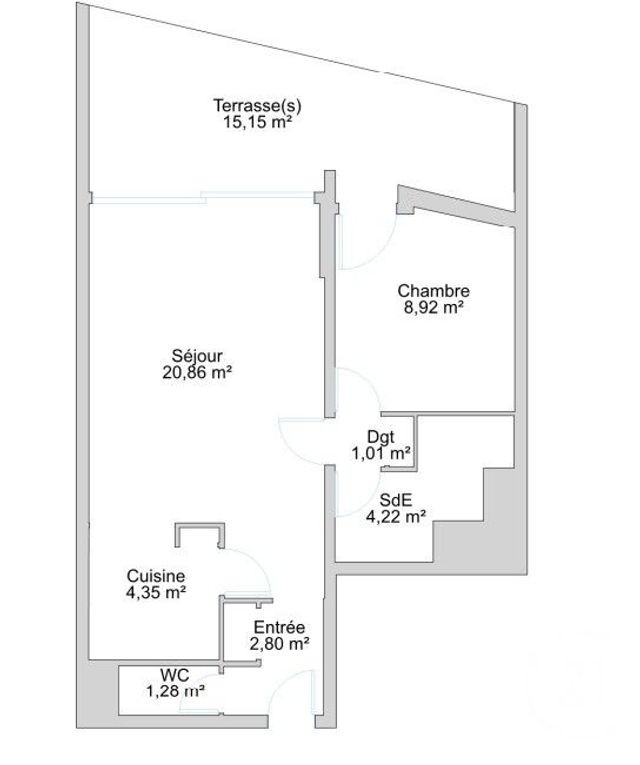 Appartement F2 à vendre - 2 pièces - 43.44 m2 - MONTPELLIER - 34 - LANGUEDOC-ROUSSILLON - Century 21 Granié Immobilier