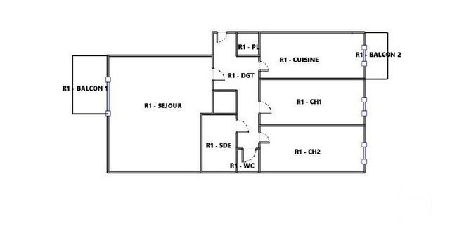 Appartement T3 à vendre - 3 pièces - 66.27 m2 - MONTPELLIER - 34 - LANGUEDOC-ROUSSILLON - Century 21 Granié Immobilier