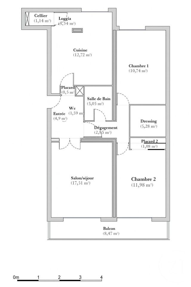 Appartement T3 à vendre - 3 pièces - 69.81 m2 - MONTPELLIER - 34 - LANGUEDOC-ROUSSILLON - Century 21 Granié Immobilier