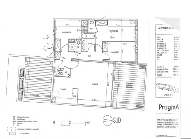 Appartement T4 à vendre - 4 pièces - 85.53 m2 - MONTPELLIER - 34 - LANGUEDOC-ROUSSILLON - Century 21 Granié Immobilier