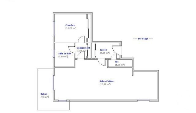 Appartement F2 à vendre - 2 pièces - 48.98 m2 - MONTPELLIER - 34 - LANGUEDOC-ROUSSILLON - Century 21 Granié Immobilier