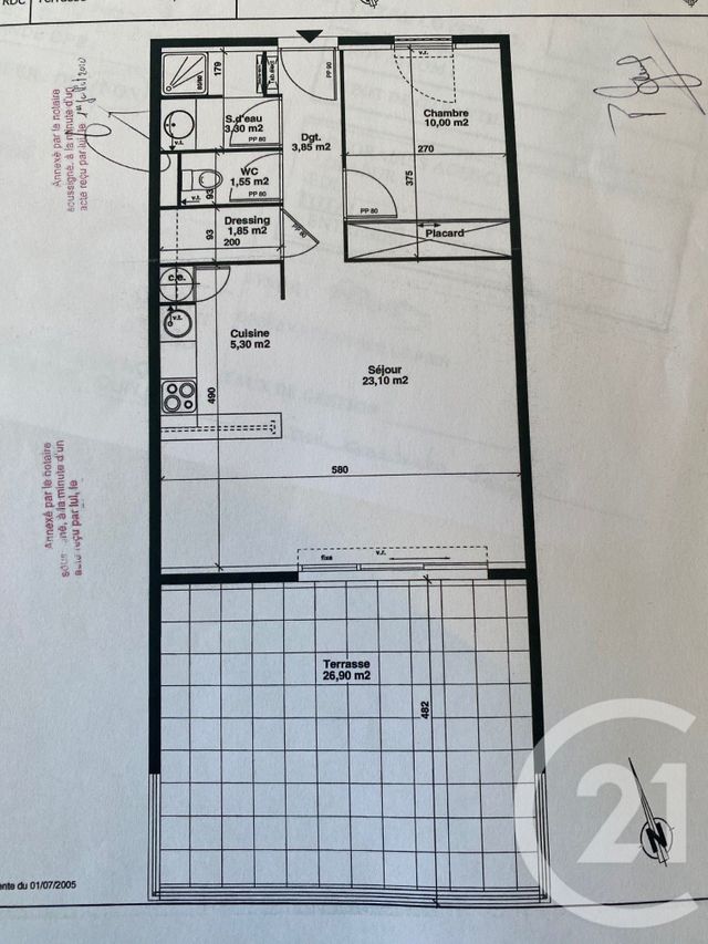 Appartement F2 à louer - 2 pièces - 48.87 m2 - MONTPELLIER - 34 - LANGUEDOC-ROUSSILLON - Century 21 Granié Immobilier