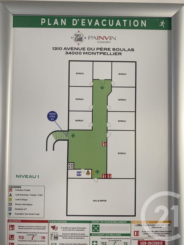 entreprise à louer - 154.0 m2 - MONTPELLIER - 34 - LANGUEDOC-ROUSSILLON - Century 21 Granié Immobilier